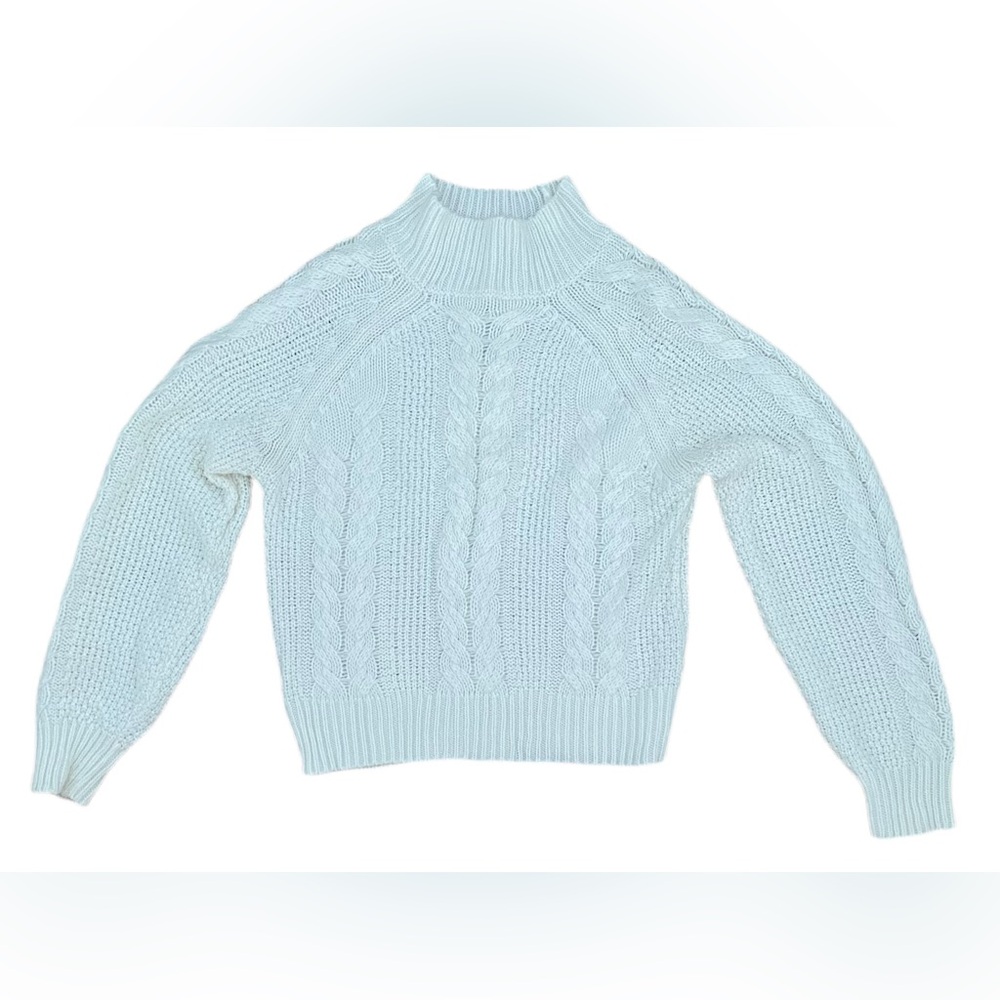Poof! White Cowl Neck Sweater